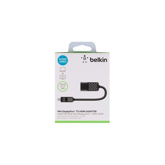 BELKIN MINI DISPLAY PORT HDMI ADAPTER 4K COMPATIBLE WITH LAPTOP - BLACK BELKIN MINI DISPLAY PORT HDMI ADAPTER 4K COMPATIBLE WITH LAPTOP - BLACK