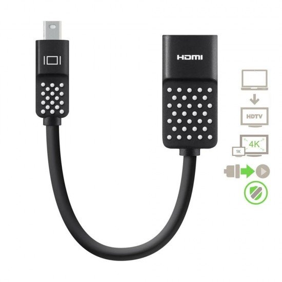 BELKIN MINI DISPLAY PORT HDMI ADAPTER 4K COMPATIBLE WITH LAPTOP - BLACK BELKIN MINI DISPLAY PORT HDMI ADAPTER 4K COMPATIBLE WITH LAPTOP - BLACK