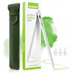 SPINBOT 2ND GEN. IPAD PENCIL WITH PALM REJECTION, TILT SENSOR, PRECISE FOR WRITING/DRAWING SPINBOT 2ND GEN. IPAD PENCIL WITH PALM REJECTION, TILT SENSOR, PRECISE FOR WRITING/DRAWING