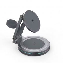 360 Degree Aluminium 3 in 1 Portable Wireless Dock Station 360 Degree Aluminium 3 in 1 Portable Wireless Dock Station